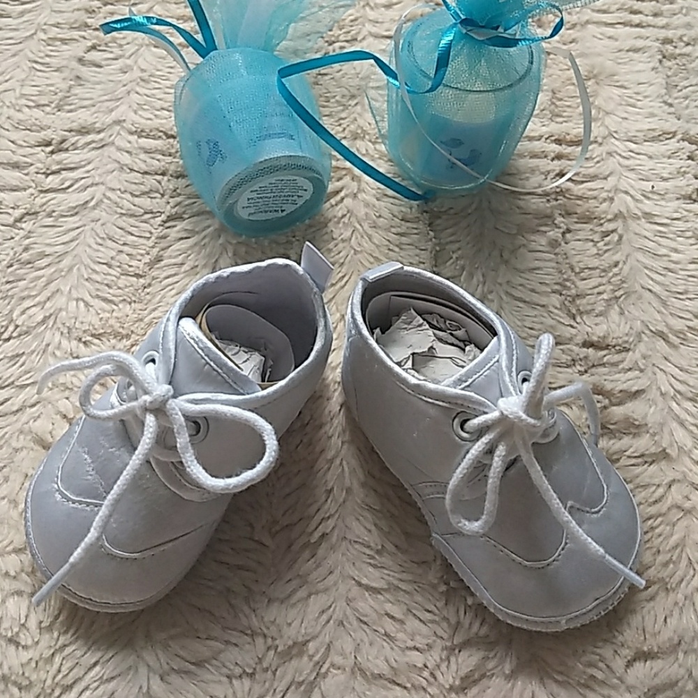 Baby Boys White Lace up Christening Baptism Shoes